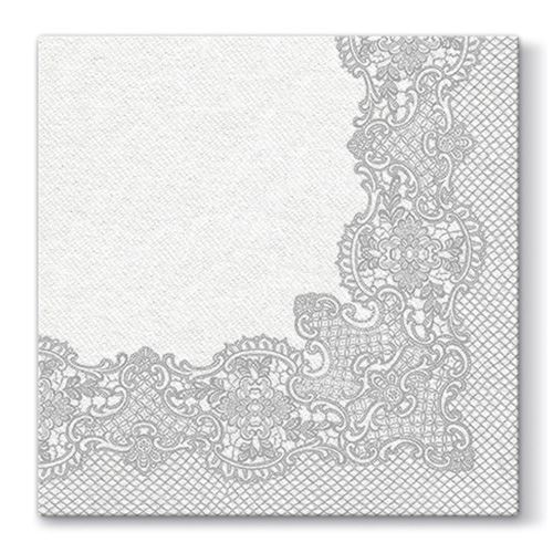 Obrúsky PAW AIRLAID L 40x40cm Royal Lace Silver