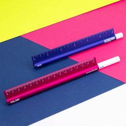 Pravítko kovové Metal touch 15 cm + guma (2)