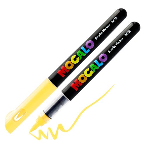 Popisovač M&G MOCALO Acrylic Marker, štětcový hrot - citronově žlutá 400