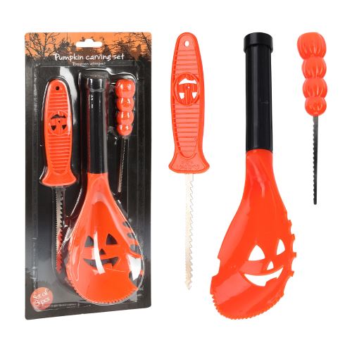 Sada nářadí na vyřezávání dýní na Halloween (3 dílná)