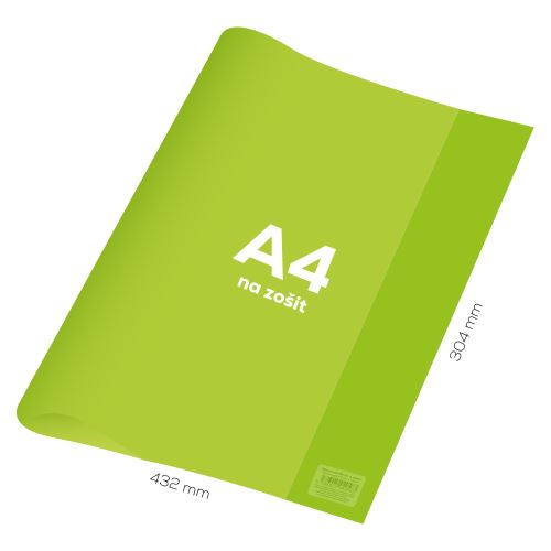 Obal na sešit A4 PVC 432x304 mm Neon Color - průhledný/zelený