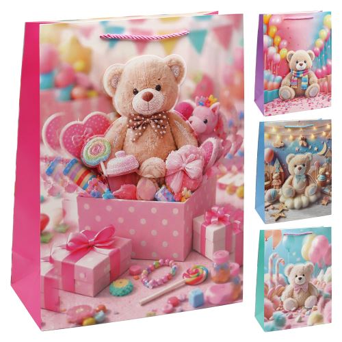 Dárková taška 3D Bear 30x12x40 cm (mix/cena 1ks)