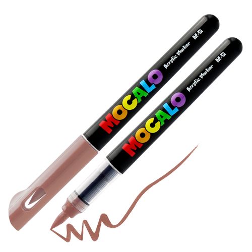 Popisovač M&G MOCALO Acrylic Marker, štětcový hrot - šedohnědý 206