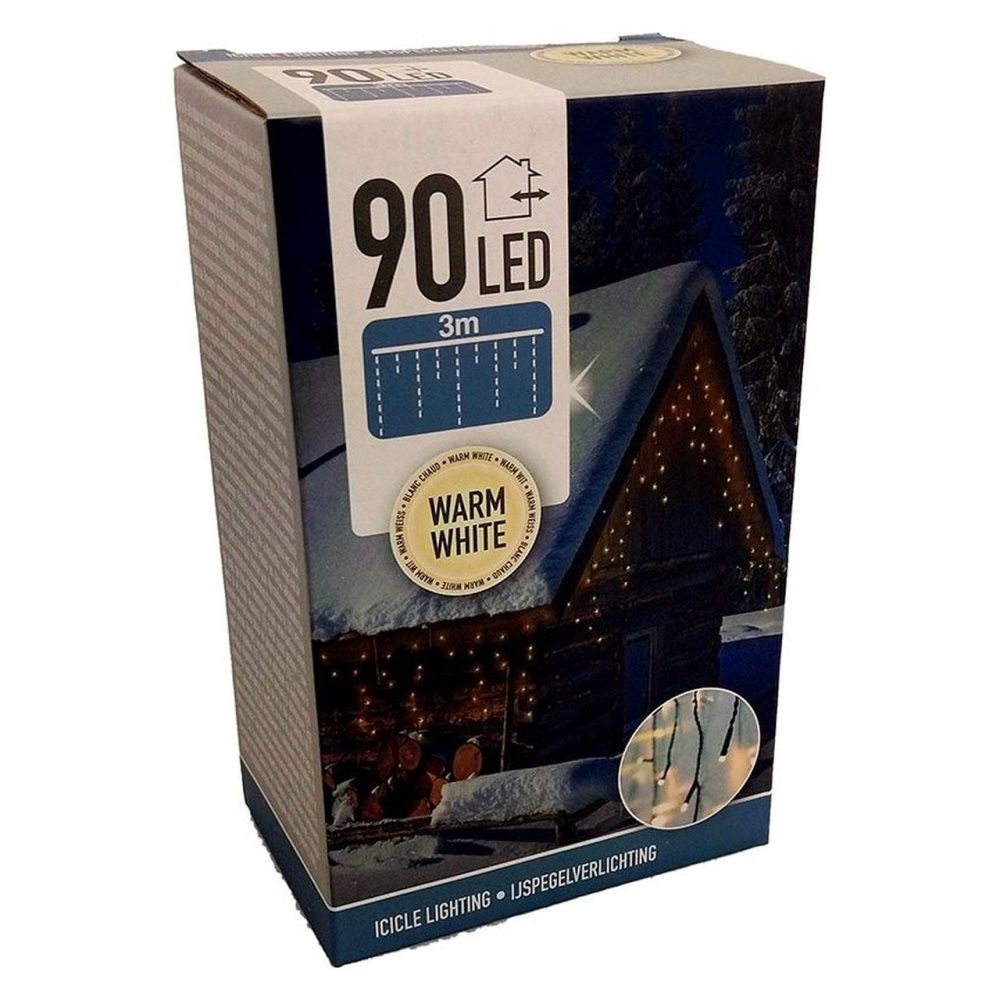  Světelný řetěz s visícími pramínky 90 LED bílá teplá, délka 3 m (venk. použití)