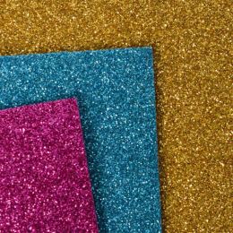 Dekorační pěna A4 EVA 10 ks červená samolepicí glitter 2,0 mm (1)