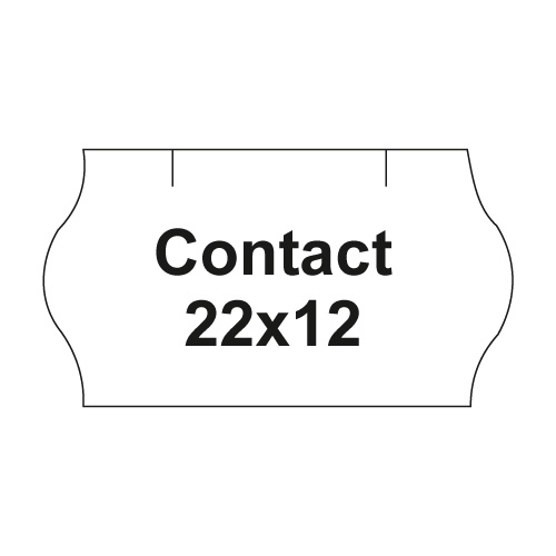 Etikety cen. CONTACT 22x12 oblé - 1500 etiket/kotouček, bílé 44 ks
