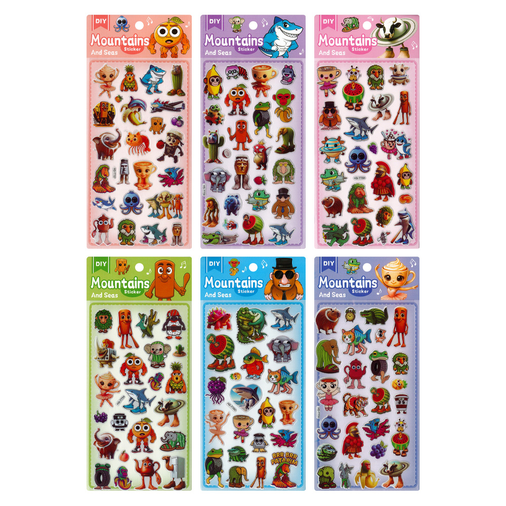 JUNIOR Samolepky Animals 11x24 cm (mix dizajnov /cena 1 bal)