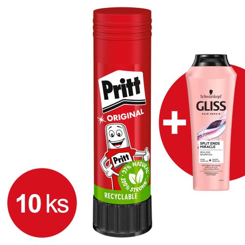 Lepicí tyčinka Pritt stick 40 g 10 ks + Dárek: Šampon Gliss Split Ends Miracle 250 ml (2)