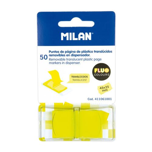 Blok lep MILAN FLUO záložka PVC 45 x 25 mm žltá