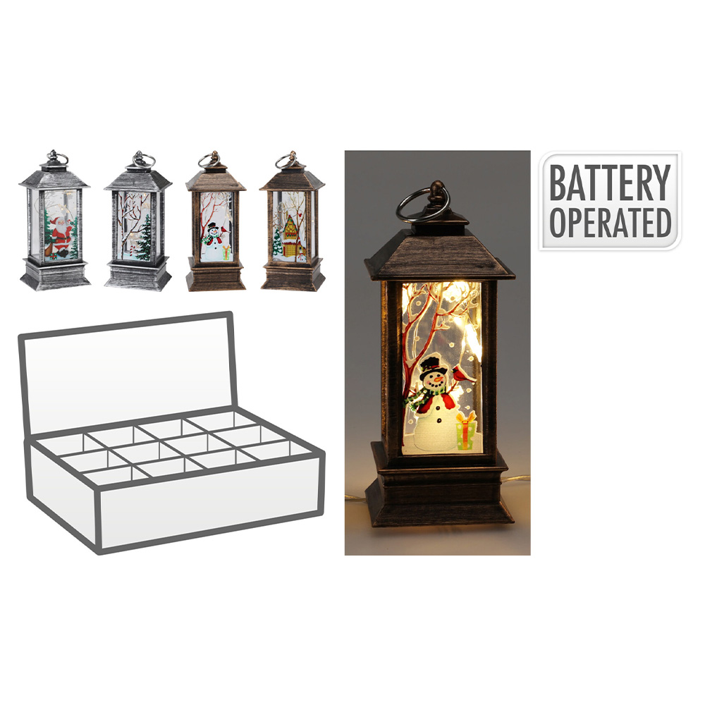 KOOPMAN Lucerna s LED svíčkou 12 cm a postavičkou (4 designy /cena 1ks)