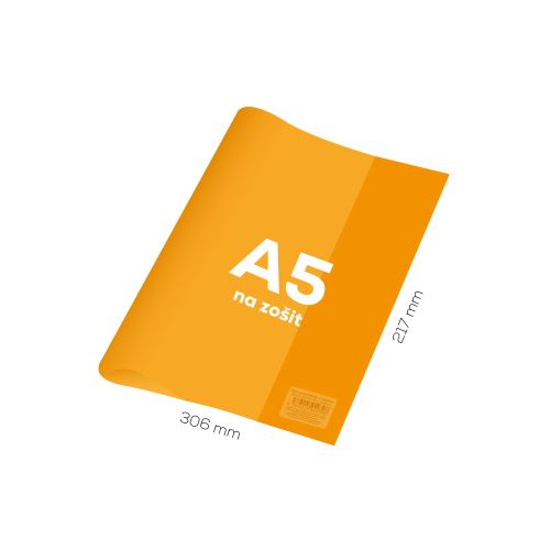 Obal na sešit A5 PVC 306x217 mm Neon Color - transparentní/oranžový