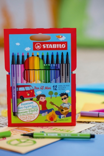 STABILO Fixy vláknové STABILO Pen 68 Mini, sada 12 ks