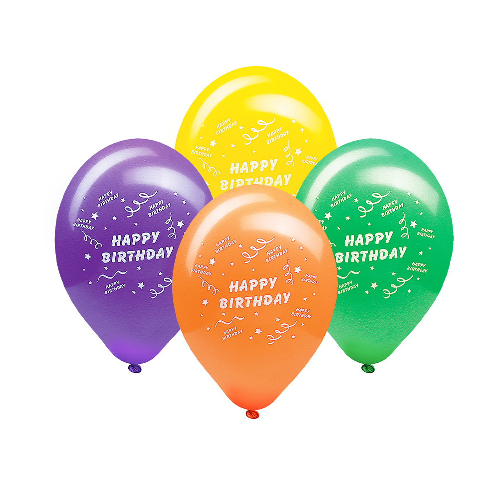 WIMEX Balón M 25 cm, Happy Birthday / 10 ks /