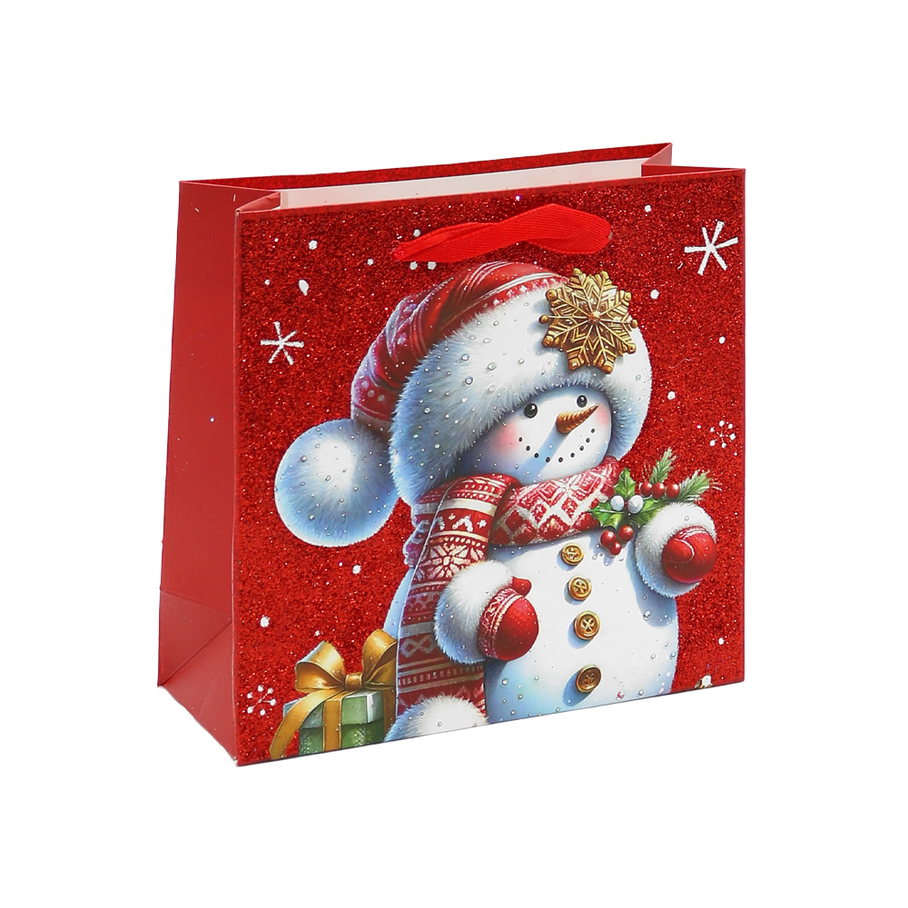 JUNIOR Darčeková taška vianočná 14,5x15x6 cm (mix 4 dizajnov - /cena za 1 ks)