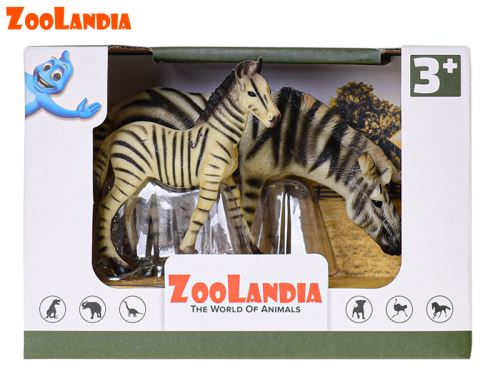 Zoolandia zebra s mládětem 5-12cm v krabičce
