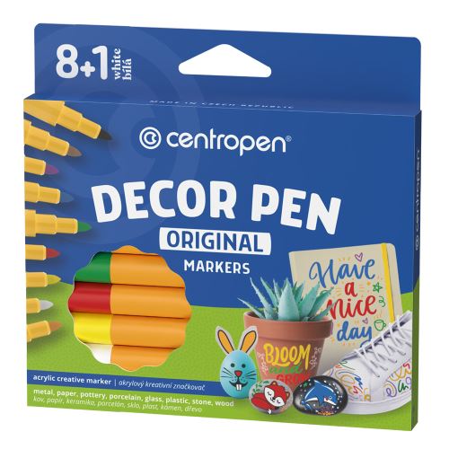 Dekorační popisovač CENTROPEN 2738 Decor Pen - sada 8 + 1 ks
