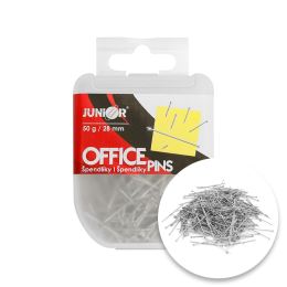 Špendlíky kancelářské JUNIOR, 28 mm/50 g, pp box Špendlíky kancelářské JUNIOR, 28 mm/50 g, pp box
