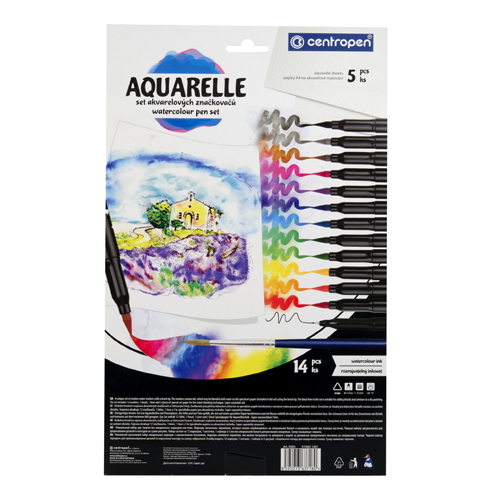 CENTROPEN Fixy CENTROPEN 9383 Aquarelle set - sada 14 + 5 ks
