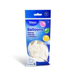 Nafukovací balónik biely Ø25cm `M` [10 ks] (1)