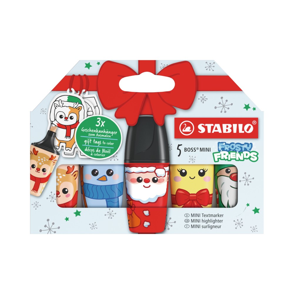 STABILO Zvýrazňovač STABILO BOSS MINI Frosty Friends (sada 5 ks)