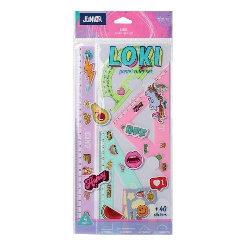 Sada flexibilných pravítok LOKI 4 ks + Nálepky