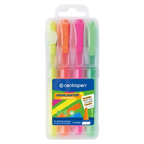 Zvýrazňovač CENTROPEN 8722 FAX sada 4