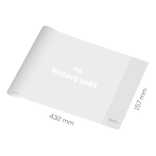 Obal na notový sešit PVC 432x157 mm, hrubý 120 mic /transparentní, 1 ks (1)
