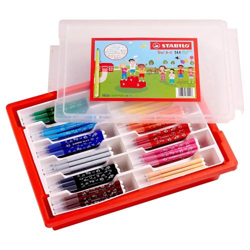 Vláknový fix STABILO Trio A-Z - 144 ks box - 12 různých barev