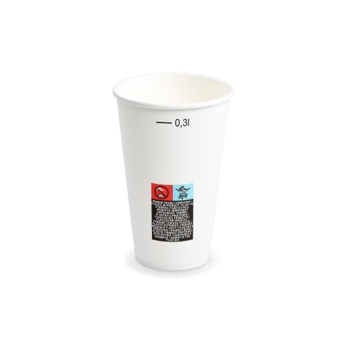 Papírový kelímek (FSC Mix) s cejchem bílý O80mm 0,3L [50 ks]