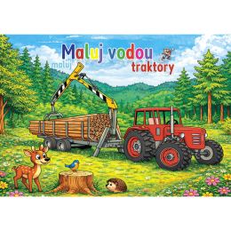 Omalovánka A5 Maluj vodou - Traktory
