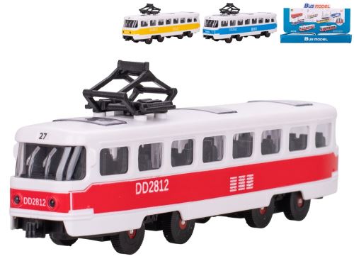 Tramvaj 17cm na setrvačník 3barvy v 12ks v DBX
