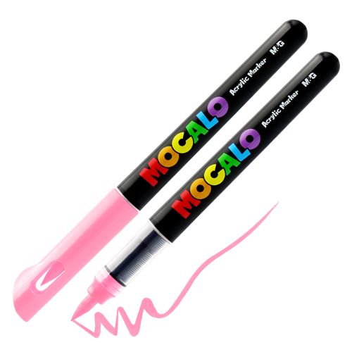Popisovač M&G MOCALO Acrylic Marker, štětcový hrot - růžový 205
