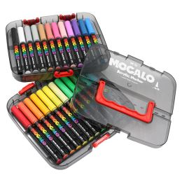 Popisovač M&G MOCALO Acrylic Marker, štětcový hrot (sada 24 barev) (1)