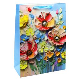 Dárková taška 2049 Flowers, velikost D 30 x 12 x 40 cm (1)