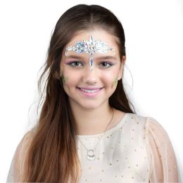Barvy na obličej PRINCEZNÁ - 3 barvy + štětec a diamanty (sada) (1)