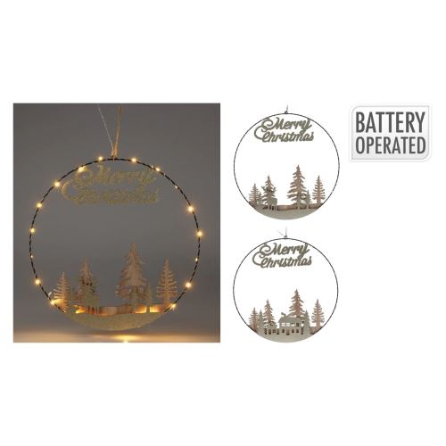 Kruh Merry Christmas s LED svetlom 40 cm