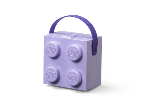 LEGO box na desiatu s rukoväťou 165x165x117 mm - fialový