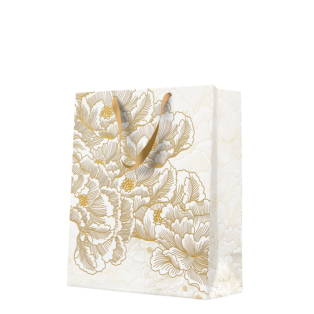 Dárková taška large premium 26,5x33,5x13 cm Vintage Gold Petal Design