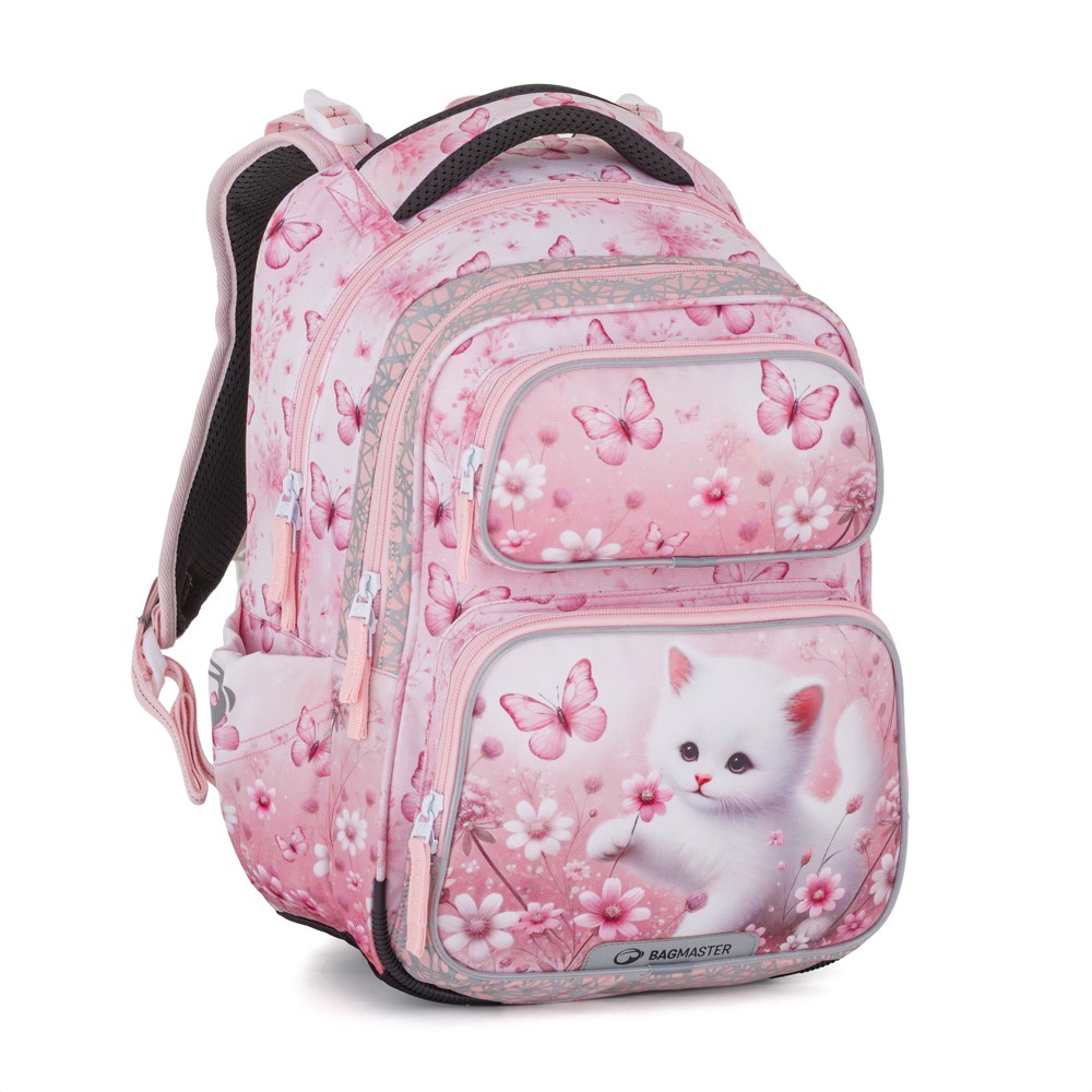 BAGMASTER Sada školní batoh BagMaster Dopi 26 A + Penál + Kapsa - Kočička