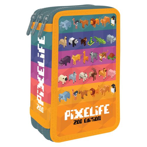 Penál prázdný - 3 patrové JUNIOR S8 - Pixelife Zoo Edition