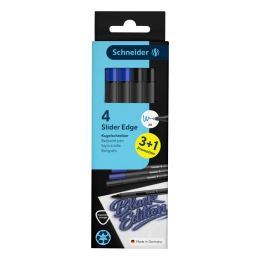 Kuličkové pero Schneider Slider Edge XB Black Edition - sada 4 kusů