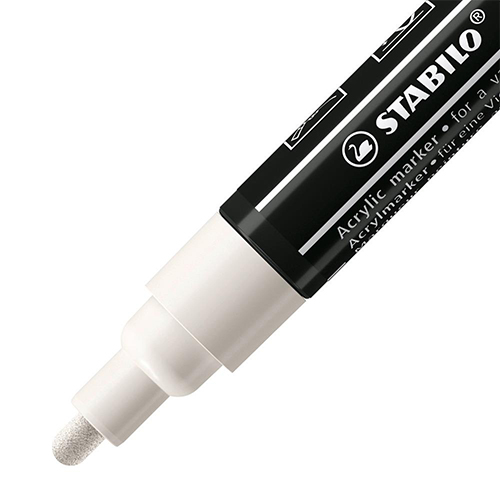 STABILO Akrylový popisovač STABILO FREE Acrylic T300 Kulatý hrot 2-3 mm - bílý
