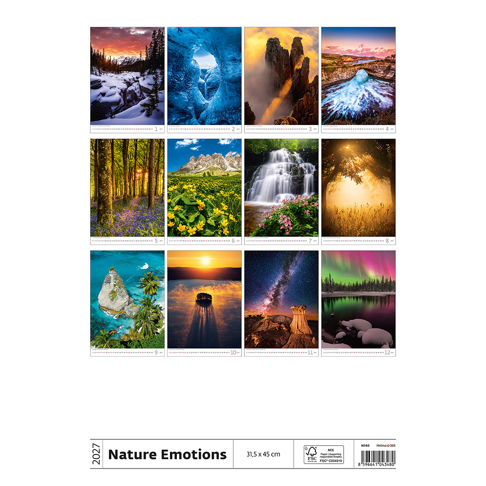 Helma 365 Nástenný kalendár 2027 Nature Emotions