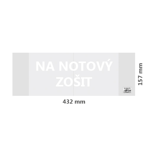 Obal na notový sešit PVC 432x157 mm, hrubý/transparentní, 1 ks