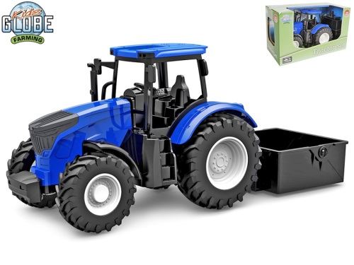 Kids Globe traktor modrý se sklápěčkou volný chod 27,5cm v krabičce