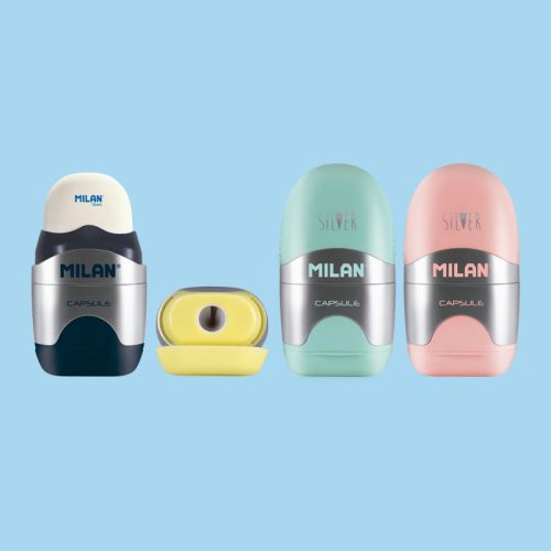 Guma + strúhadlo MILAN Capsule Silver
