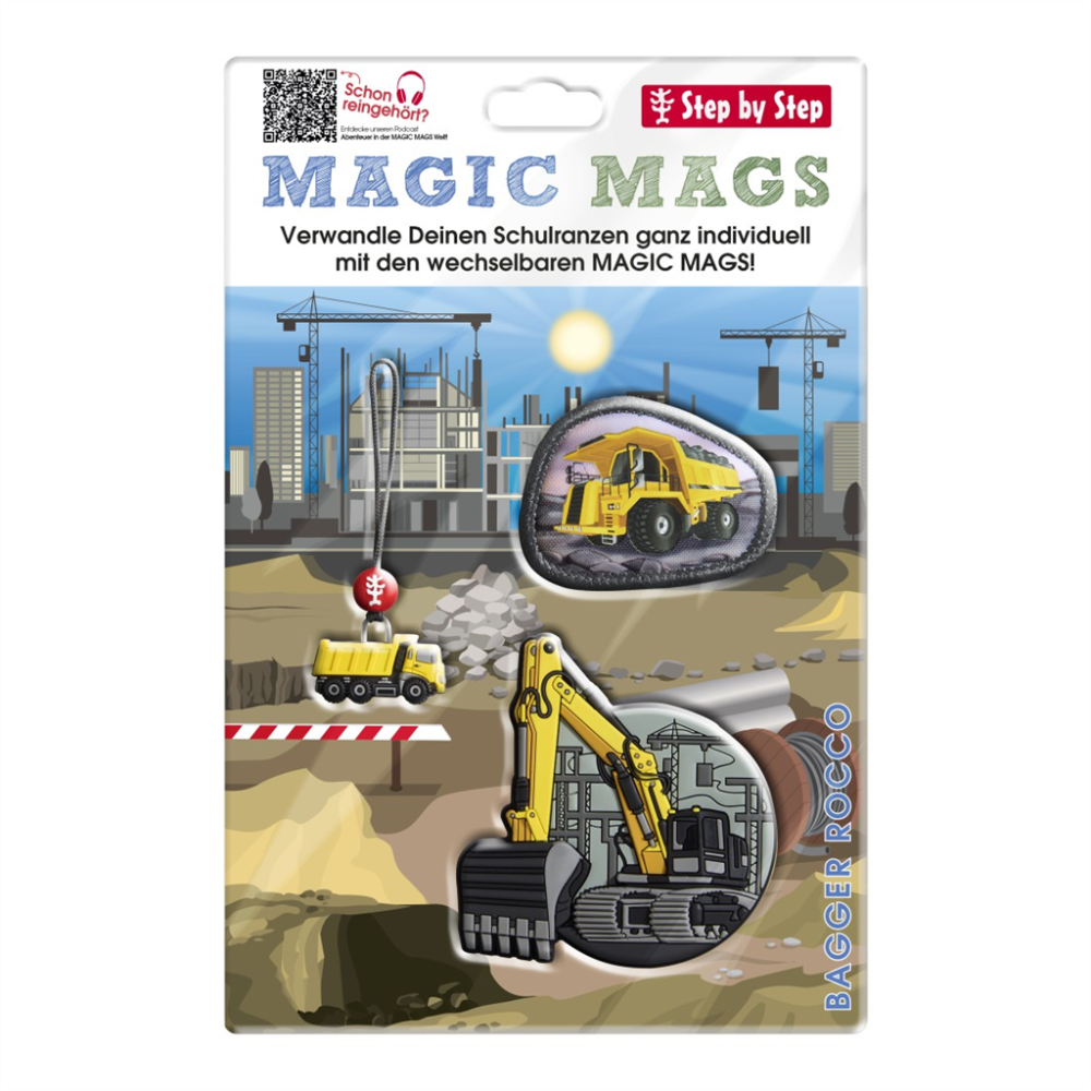 Další sada obrázků MAGIC MAGS, Bagger Rocco, pro aktovky a batohy Step by Step
