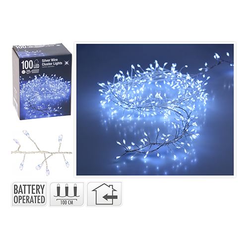Světelná řetěz 100 LED - studená bílá, 1 m