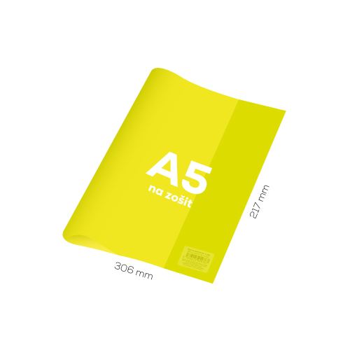 Obal na sešit A5 PVC 306x217 mm Neon Color - průhledný/žlutý