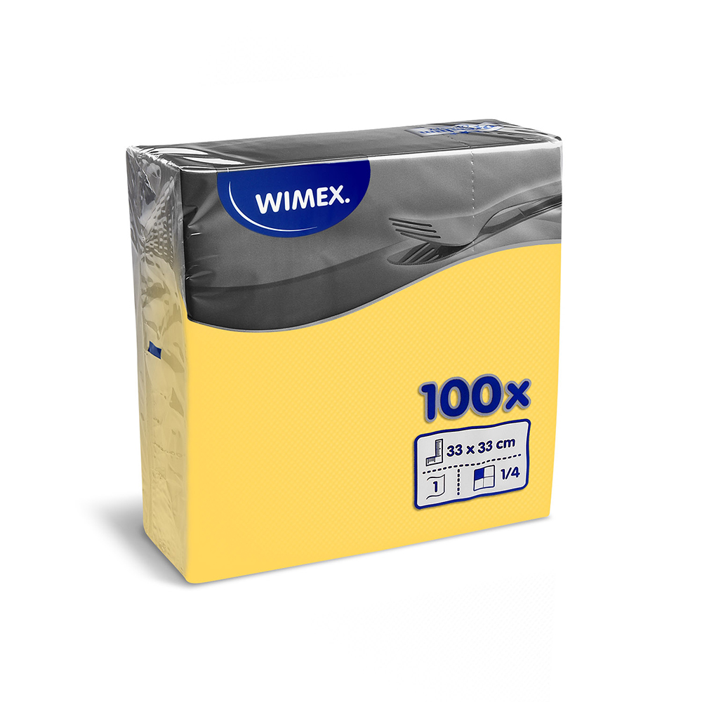 WIMEX Ubrousky 33 x 33 cm žluté 100 ks
